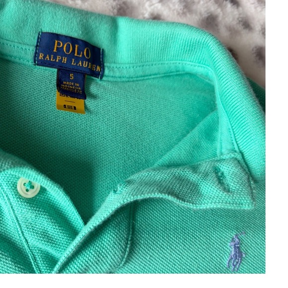 Two Polo Ralph Lauren Little Boys Short Sleeve Polo Shirt Mint Blue Size 5 - Picture 3 of 9
